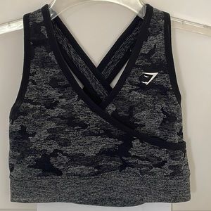 Gymshark Adapt Black Camo Sports Bra Small